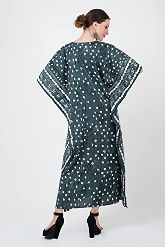 Image of Miss Lavish London Short Caftan Beach Dress, Plus Size African Kaftan, Womens Resort Wear