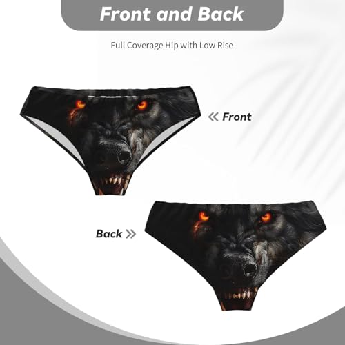 Men's Briefs Halloween Werewolf Fierce Wolf Triangle Underwear print Novelty Briefs4