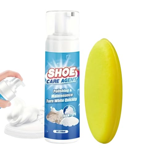 Espuma limpiadora de zapatillas | Limpiador de zapatos de con esponja | Spray de 200 ml de protección para eliminar manchas de larga duración para botas de , tenis, al aire libre, hogar