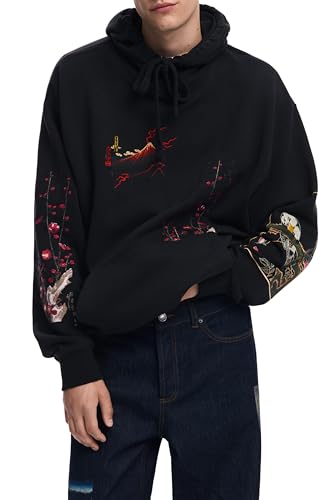 Sweatshirt Homme Desigual Postcards Pull Col Rond Coton Imprimé Casual