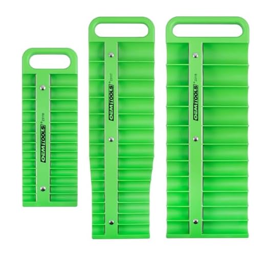 OEMTOOLS 23127 Portable Magnetic Socket Organizer 3 Pack, 1/4 Inch, 3/8 Inch, And 1/2 Inch Drive Socket Organizer, Magnetic Socket Tray Set of 3