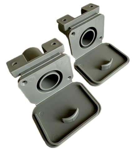 2 x 28mm Waste Outlet Hose Sockets with Flap – Caravan/Mot