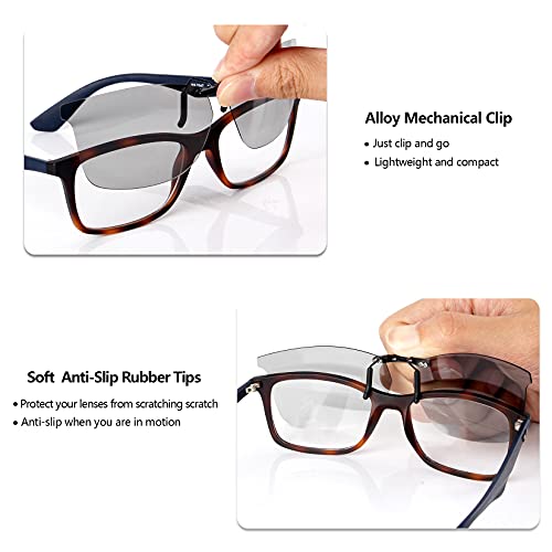 Image of Polarized CLIP-ON Sunglasses for RAY-BAN RB7047 (54 X 17, Black)