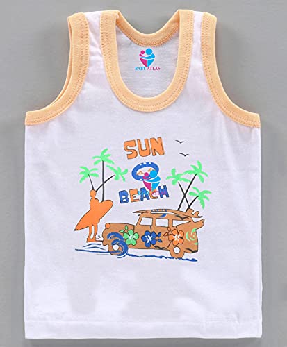 Image of Presents Born Baby Pure Cotton Printed Innerwear baniyan Kids Vest Infants Sando Unisex Sleeveless Regular fit Undershirts for Boys and Girls Pack of 6