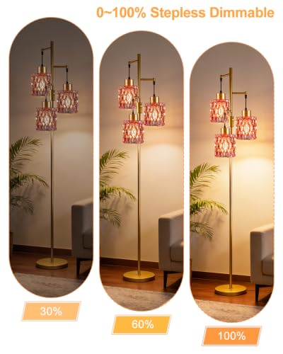 Image of Lightdot Globe Floor Lamp with LED Bulbs Included, Dimmable Floor Lamps,Unique Modern Standing Tall Lamp for Bedroom Living Room /Sofa Beside /Corner Decor-Gold