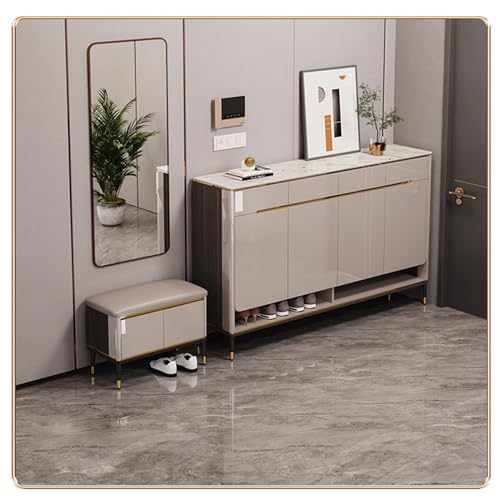 Armoire à chaussures d'entrée compacte avec assise et meuble de rangement - 8