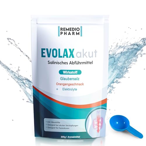Evolax Orange| Schnell wirkendes Abführmittel | Glaubersalz mit Geschmack + Elektrolyte |starke Wirkung/ | 305g XXL Packung/Bei akuten Verstopfungen Fastenkuren & zur Darmreinigung (2)