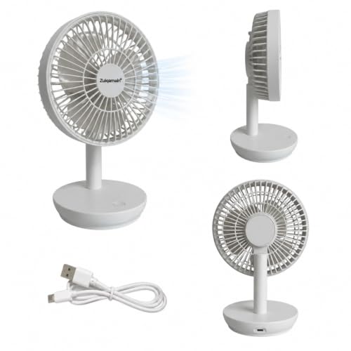 Imagen de A2Z Ventilador de escritorio USB recargable de 6 pulgadas