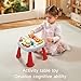 Baby Activity Table Learning & Fun, Baby DJ Table for Sitting Play, Keyboard Musical Toy and Detachable Red Legs Activity Table for Toddlers, Educational Interactive Toys for Kids