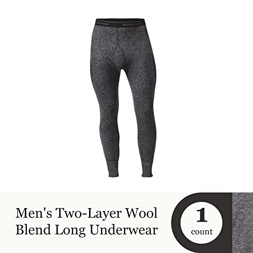 Stanfield's Men's Two Layer Merino Wool Blend Long Underwear, Charcoal Mix, Medium #TOP2