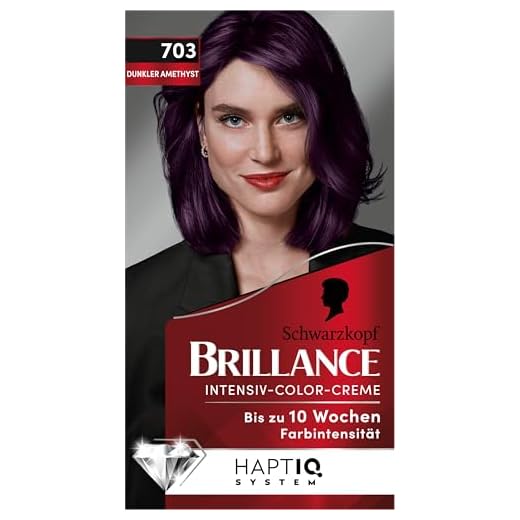 Brillance Intensiv-Color-Creme 703 Dunkler Amethyst (160 ml), dauerhafte Haarfarbe mit Diamant-Glanz und Pflege-Conditioner, für 10 Wochen Farbintensität