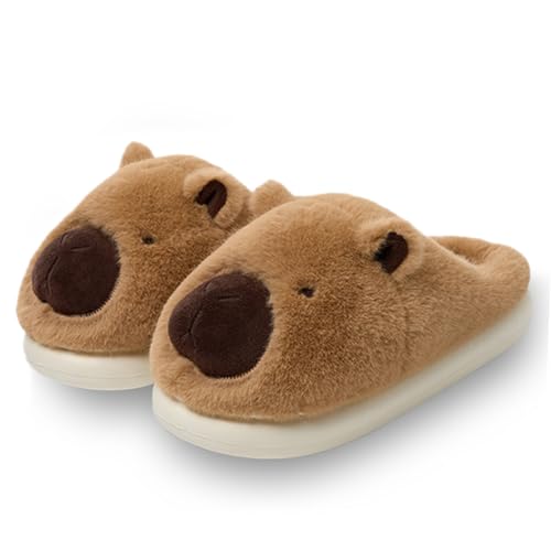 Capybara Slippers for Women and Men, Plush Cozy Warm Soft Animal Indoor/Outdoor Slippers