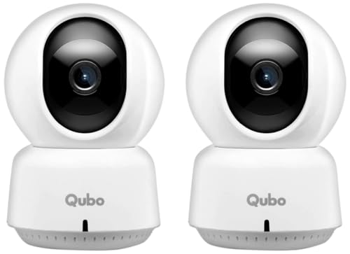 Image of Qubo Smart 360 WiFi CCTV Camera for Home from Hero Group | Made in India | 2MP 1080p Full HD | Two Way Talk | Mobile App | Night Vision | AI Enabled | Cloud & SD Card Recording (Pack of 2)