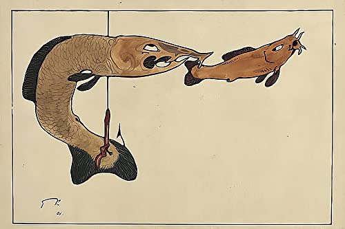 Affiche Deux Poissons Paul Klee toile impression 60x90cm