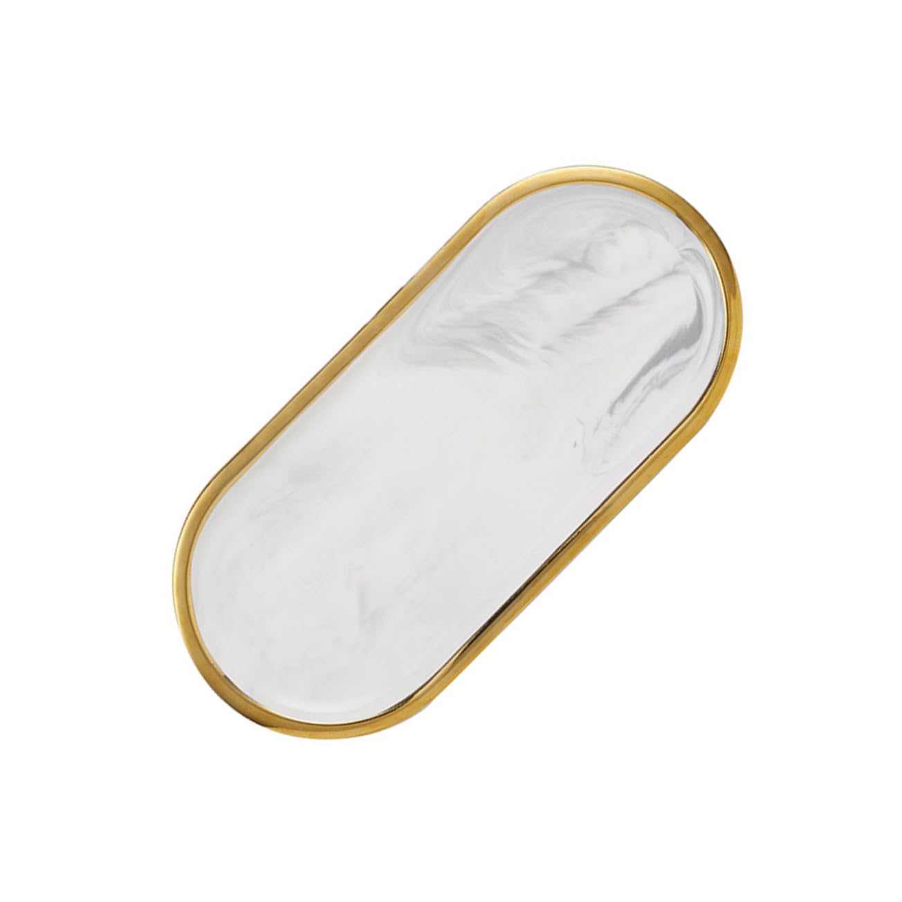 VALICLUD Bandeja de Mármol Estilo Nórdico Ovalada para Guardar Joyas Platos para Servir Comida Occidental Bandeja para Joyas de Cerámica