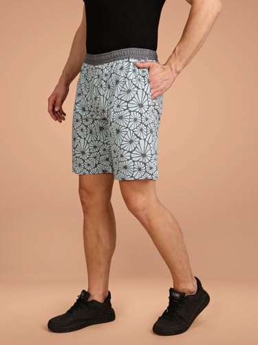 Image of BULLMER Regular Fit Cotton Blend Summer Shorts for Men - Pack of 1 | Printed Shorts for Men Onion