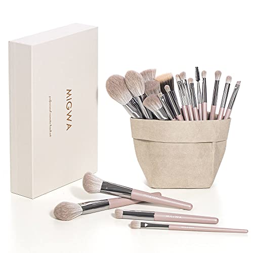 Makeup Tools Face Brushes Vegan Professional Makeup Brushes Set Synthetic Hair Makeup Brushes Kit Cruelty Free Cosmetic Brushes Set with Organizer Bag 20 pieces