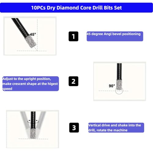 Set 10 brocas de diamante secas para cerámica y mármol miniatura 6