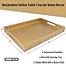 SforGUVA Gold Serving Tray for Coffee Table, Rectangular Plastic Decorative Tray with Handles for Entertaining, Outdoor Patio, Living Room, Ottoman, Bathroom Counter, 11.8”*15.7”*1.6”
