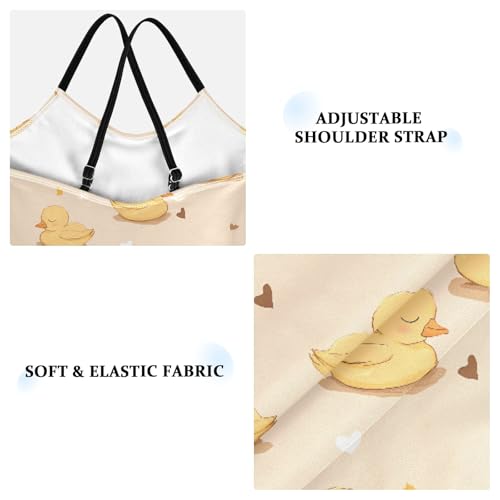 senya Girls Swimsuits One-Piece Swimwear Tie Bathing Suit Beach Summer Round Neck 7-8T Duck Heart Pattern3