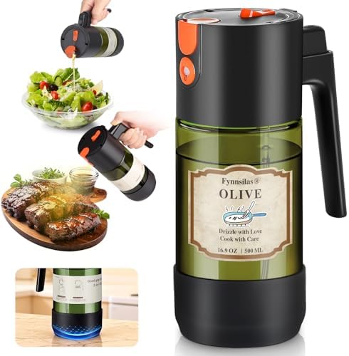 2-IN-1 Oil Sprayer for Cooking with 8 Stickers Light-Blocking Dar...