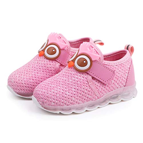 image for Vielone_Lumi Toddler Kids Boys Girls Cute Owl LED Mesh Sneakers Light 