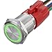 APIELE [3 year warranty] 16mm Momentary Push Button Switch On Off Stainless Steel with 12V LED Angel Eye Head for 16mm 0.63" Mounting Hole with Wire Socket Plug Self-reset (Green)