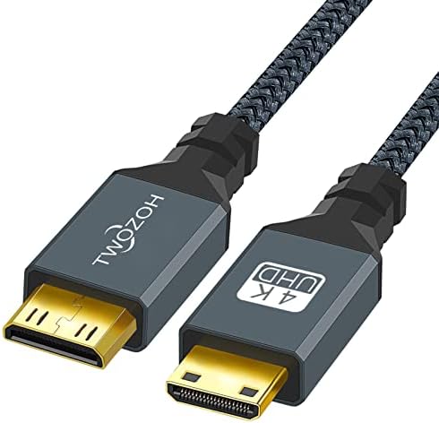 Twozoh Mini HDMI to Mini HDMI Cable, (C Type) Mini HDMI Male to Mini HDMI Male Cable, HDMI Mini Male to Male Cord support 3D 4K/1080P (30CM)