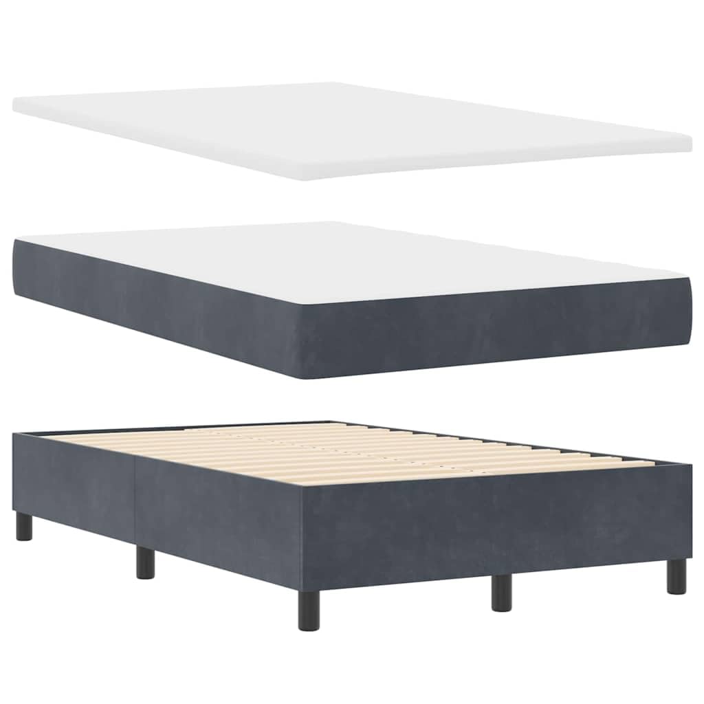 Samt Kopfteil Modernes Design Boxspringbett 120 x 200 cm Grau