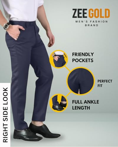 Image of Men's Slim Fit Formal Trouser for Regular Fit