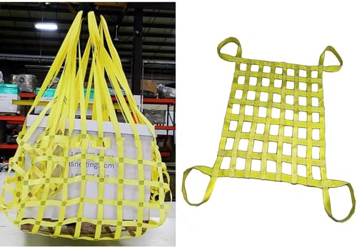 LXXW Cargo Lifting Nets Nylon Sling Hoisting Net, Safety Lifting Net Straps, Loading and Unloading Heavy Objects, Square Mesh Tear Resistance for Loading and Unloading Cargo (Size : 2 X 2M/Mesh/15cm/