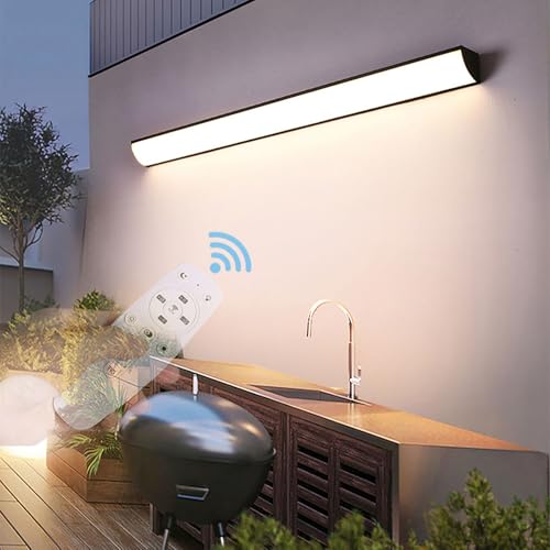 Applique murale LED extérieure 150cm noire dimmable avec télécommande - 2