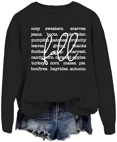 Fall Sweatshirts for Women Halloween Sweatshirt & Hoodie Funny Fall Pumpkin Halloween Thanksgiving Shirt Unisex3