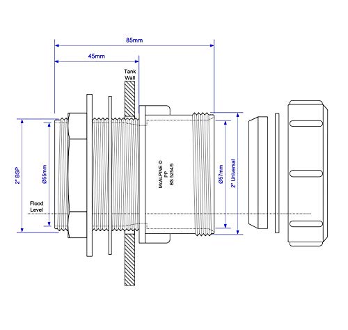 McAlpine Z11M Tank Connector-2 inch, White - Image 2