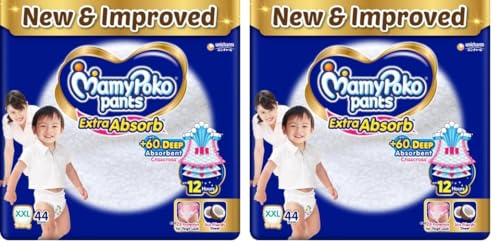 Image of MamyPoko Pants Extra Absorb Baby Diapers, XX-Large (XXL), 44 Count, 15-25kg (Pack of 2)