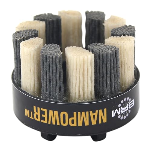 Image of Brush Research ADT501880 Nampower Turbine Style Abrasive Disc Brush, Combination Silicon Carbide /Ceramic Filament, 50mm Diameter, 18mm Bristle Length, 80 Grit (Pack of 1)