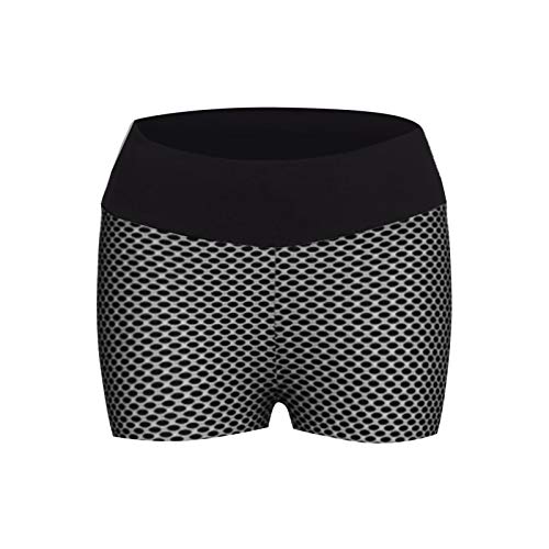 Foaenda Calça de cinco pontos, pêssego, quadril, fitness, ioga, calça de cintura alta, jacquard, col