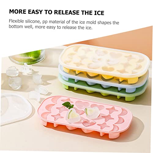 2 piezas moldes para cubitos de hielo con tapa de silicona miniatura 5