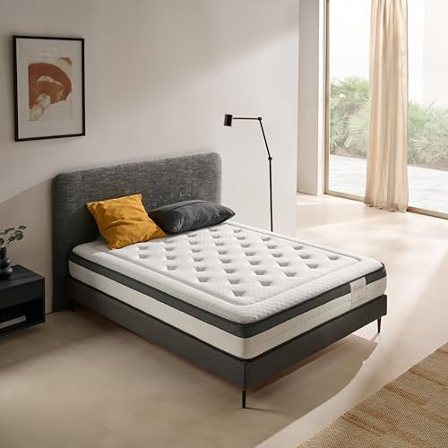 Koen Home Colchón viscoelástico 105x180 cm Nebbia - Altura +/- 26 cm - Firmeza Media - Gran Adaptabilidad - Descanso cómodo y reparador - Tejidos Hipoalergénicos