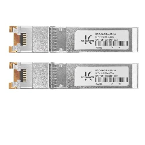 FISEOKO TK 10GBase-T SFP+���W���[���] RJ-45 SFP+ CAT.6a Cisco Intel �����L���ėp�݊� �ᔭ�M�^�C�v Broadcom�`�b�v �ő�100 ���g�����V�[�o�[