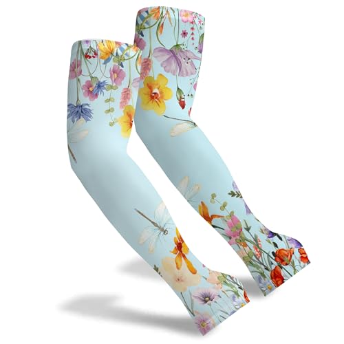 FISHEAL Sun Protection Gardening Sleeves for Women Men UV UPF 50+ Cooling Compression Arm Sleeve with Thumb Holes Outdoors