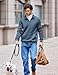 COOFANDY Men's Fashion Sweatshirts Quarter Zip Up Pullover Sweaters Collared Midweight Pullover Tops Navy