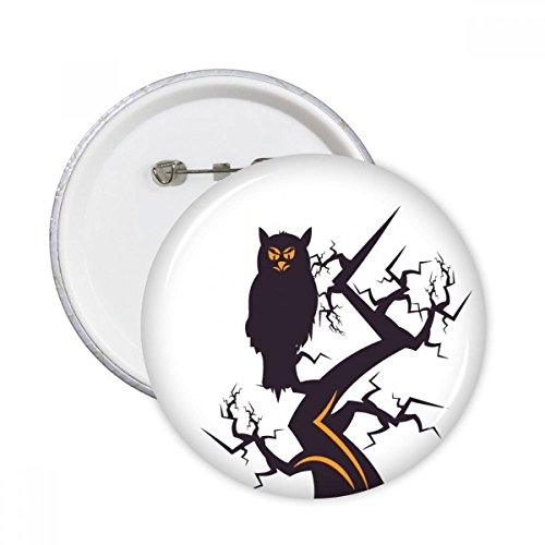 Pins Hibou Halloween badge rond pour vêtement customisation lot de 5
