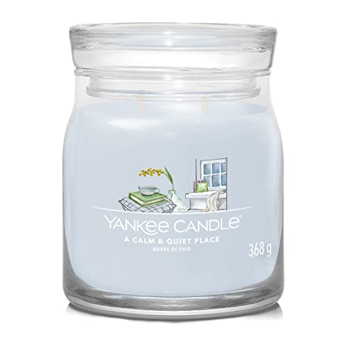 Yankee Candle Signature Scented Candle | A Calm & Quiet Place Medium Jar Candle with Double Wicks | Soy Wax Blend Long Burning Candle | Perfect Gifts for Women