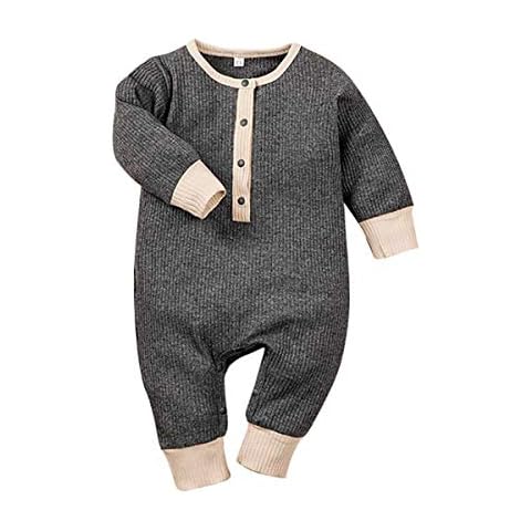 SoSickWithIt Infant Unisex Baby Boy Girl Button Solid Romper Bodysuit Cover