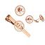 pin+ tie clip+cuff link rose gold