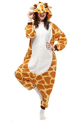 XIECGGYZE Adult Giraffe Onesie One-Piece Pajamas Cosplay Costume Sleepwear Small