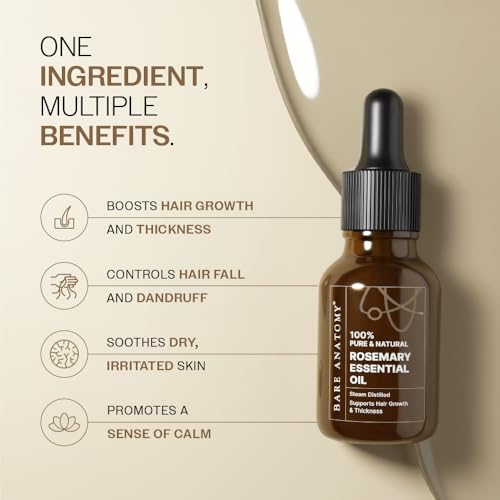 Bare-Anatomy-100-Pure-Natural-Rosemary-Essential-Oil-for-Hair-Growth-Thickness-Helps-with-Dandruff-Hair-fall-Dry-Dull-Skin-AYUSH-Certified-Suitable-for-Men-Women-15ml | Dealmeister.io Alt tag für bilder post titel