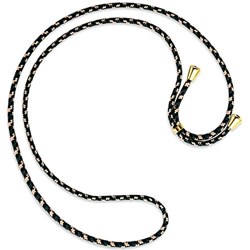 mtb more energy® Cuerda de Repuesto para Collar Smartphone - Camuflaje - Incluyendo Tapas Protectoras (Oro) - Cuerda de Intercambio Tirante Cadena Banda