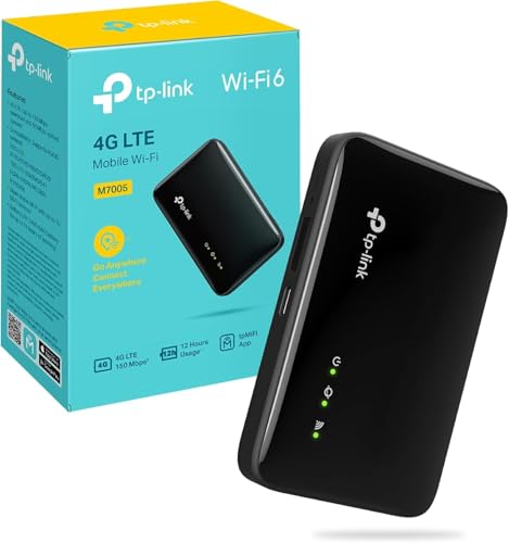 TP Link M7005   Router WiFi Portátil 4G LTE WiFi 6 AX287, Hotspot con SIM, hasta 150 Mbps, Batería 2400mAh 12h, Conecta 10 Dispositivos, App tpMiFi